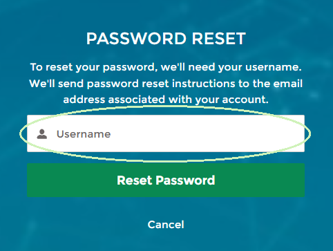 Email showing username for password reset