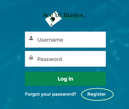 Customer Portal registration screen showing "Register"