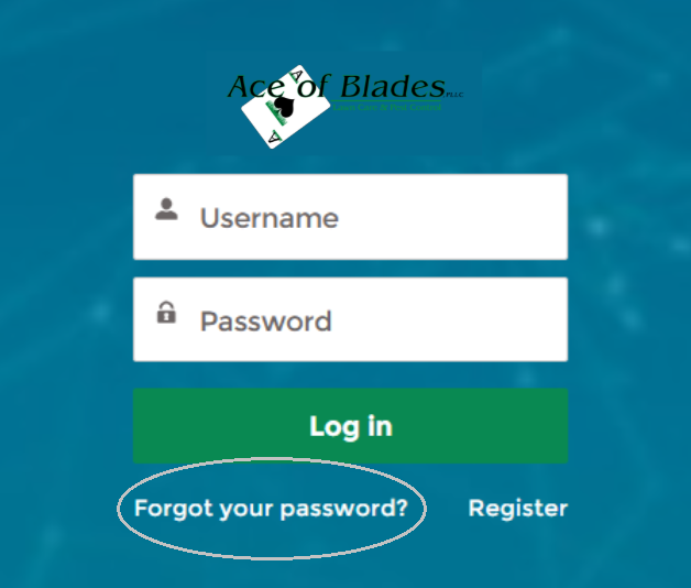 Customer Portal login screen showing "Forgot Password"